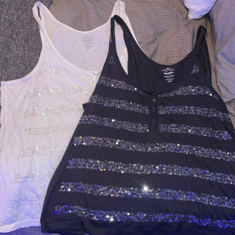 2 XXL Old Navy sequin tanks